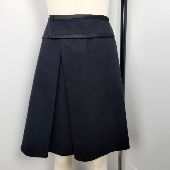 Vintage 90S/Y2K DKNY Wool Cashmere Blend A line Front Velcro Closure Skirt - Picture 1 of 8